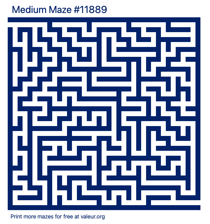 Free Printable Medium Maze number 11889