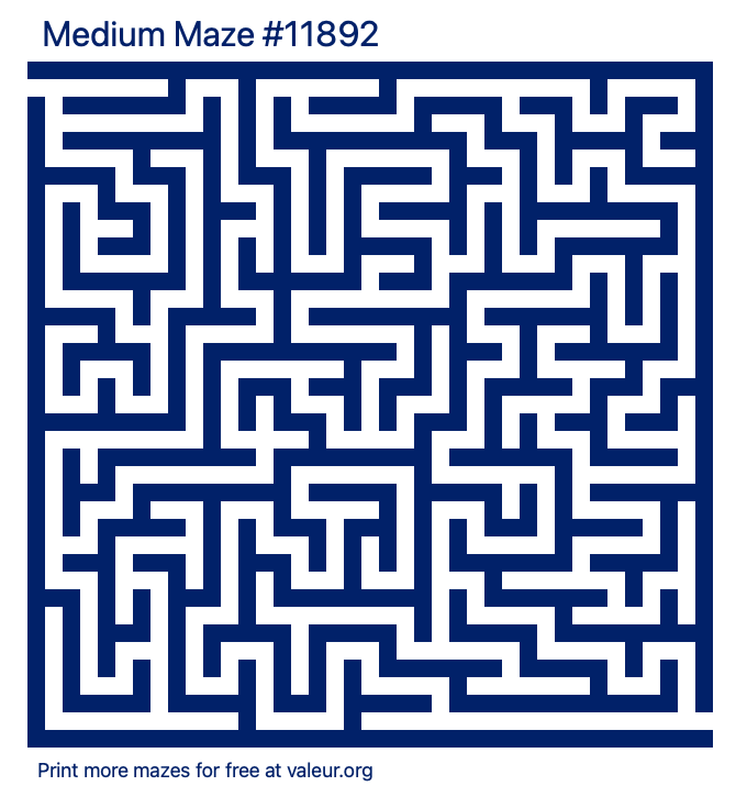 Free Printable Medium Maze number 11892