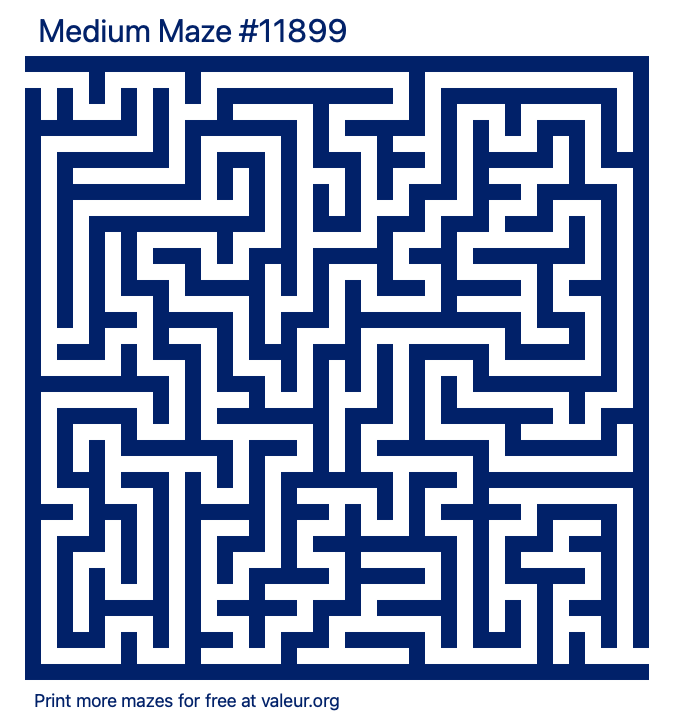 Free Printable Medium Maze number 11899
