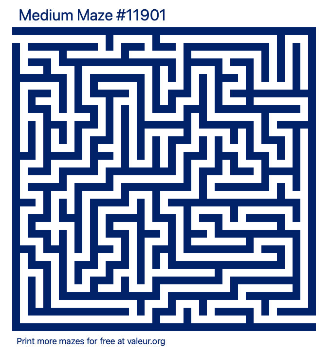 Free Printable Medium Maze number 11901