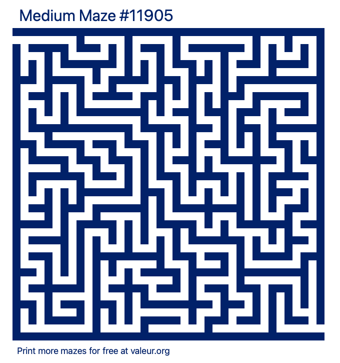 Free Printable Medium Maze number 11905