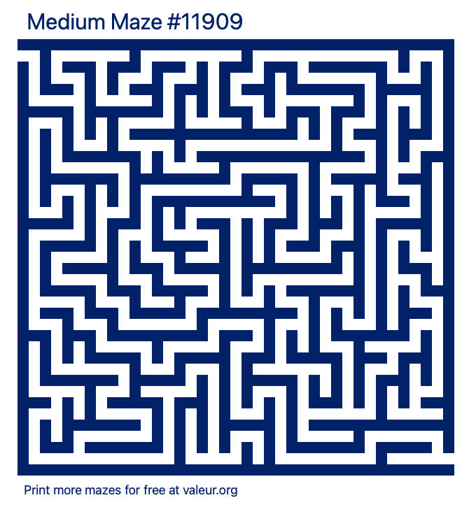 Free Printable Medium Maze number 11909