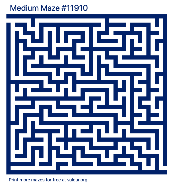 Free Printable Medium Maze number 11910