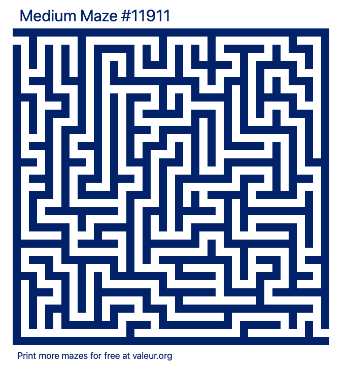 Free Printable Medium Maze number 11911