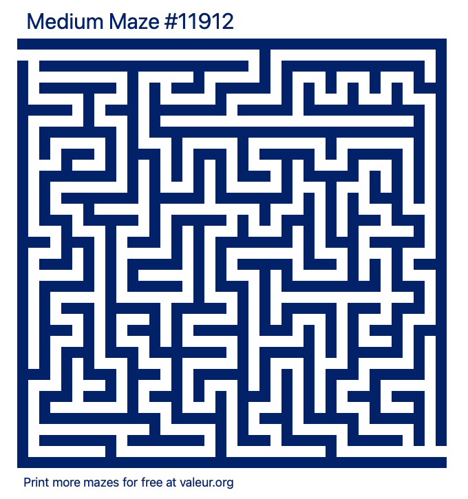 Free Printable Medium Maze number 11912
