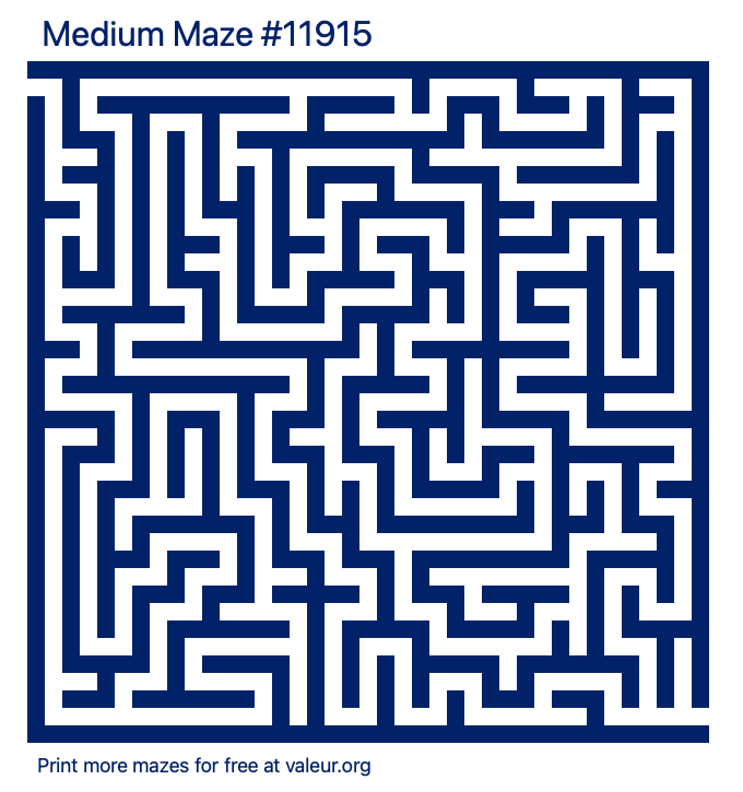 Free Printable Medium Maze number 11915