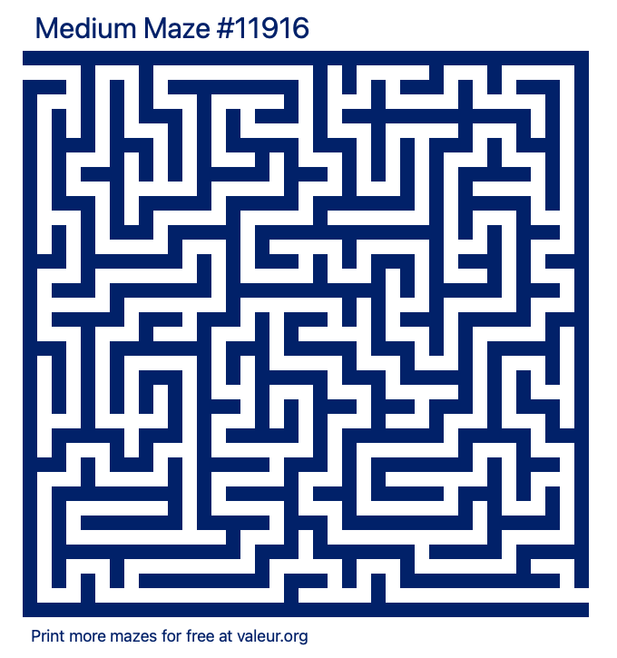 Free Printable Medium Maze number 11916