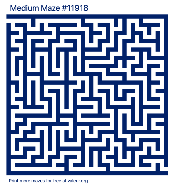 Free Printable Medium Maze number 11918