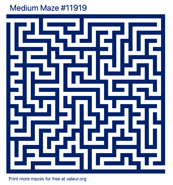Free Printable Medium Maze number 11919