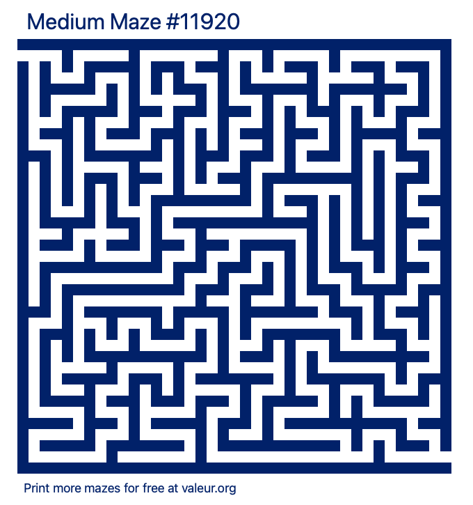 Free Printable Medium Maze number 11920