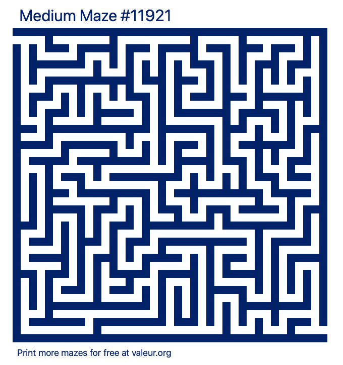 Free Printable Medium Maze number 11921
