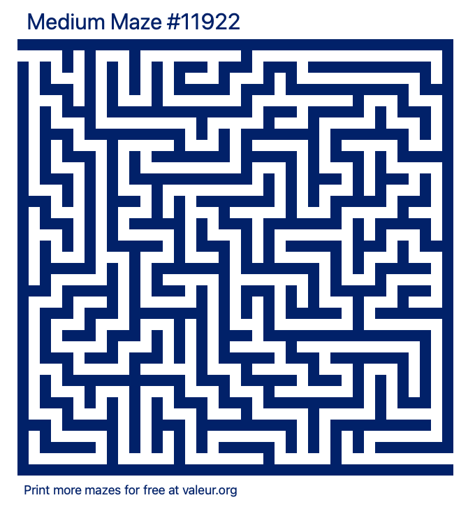 Free Printable Medium Maze number 11922