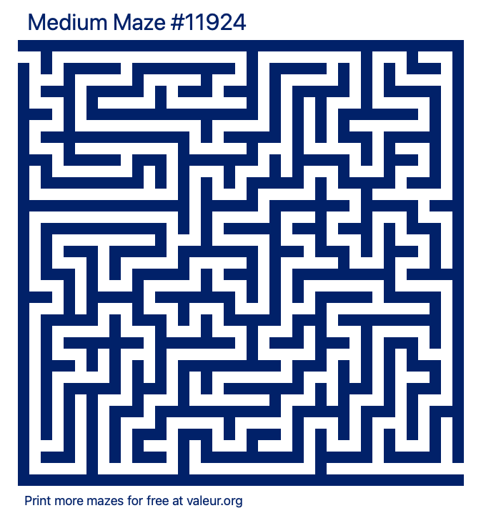 Free Printable Medium Maze number 11924