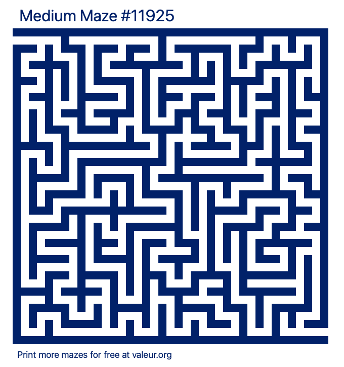 Free Printable Medium Maze number 11925