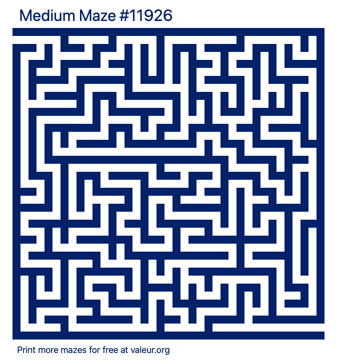 Free Printable Medium Maze number 11926