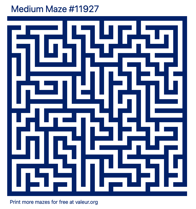 Free Printable Medium Maze number 11927