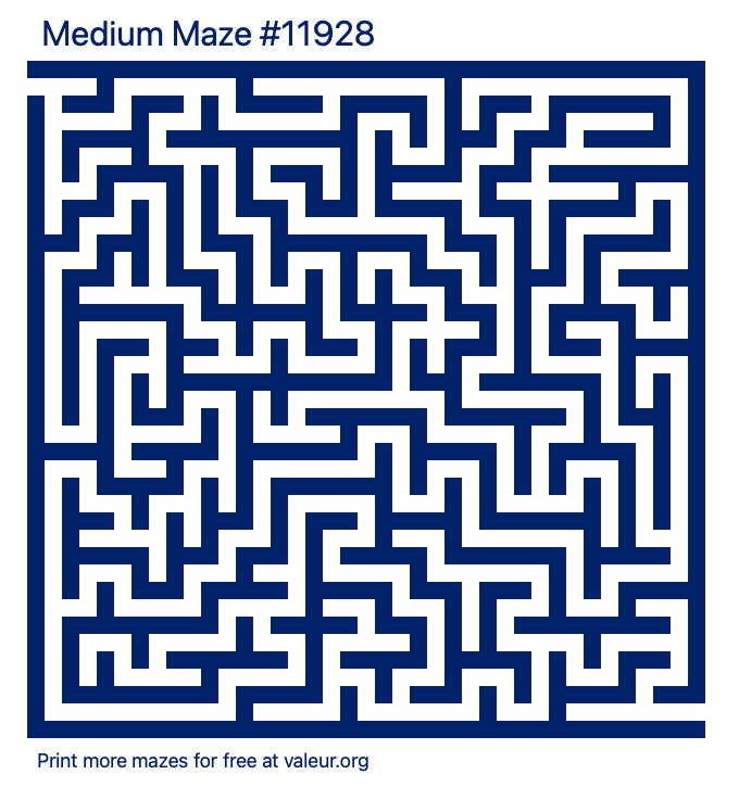 Free Printable Medium Maze number 11928