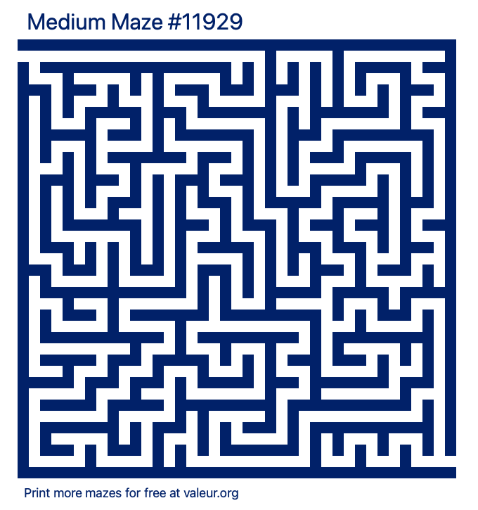 Free Printable Medium Maze number 11929