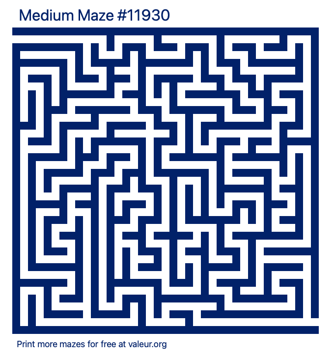 Free Printable Medium Maze number 11930