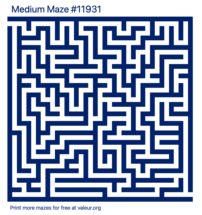 Free Printable Medium Maze number 11931