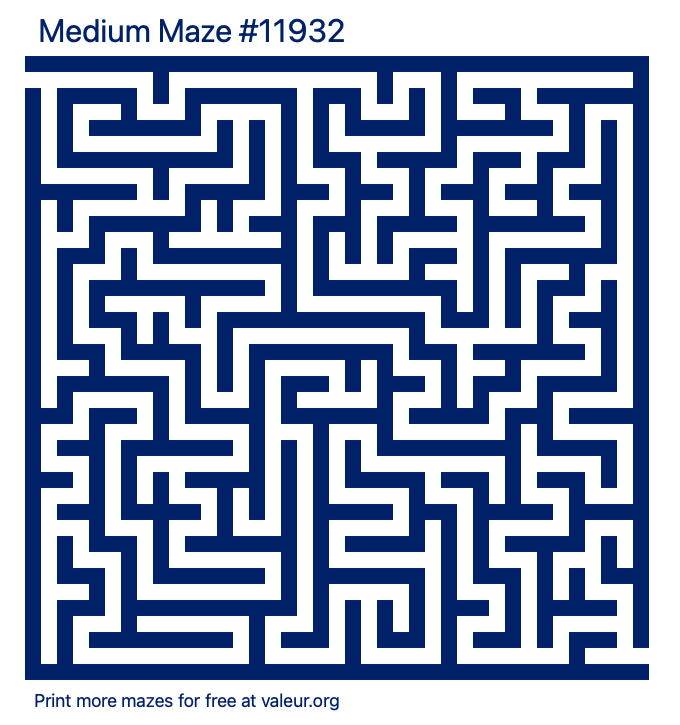 Free Printable Medium Maze number 11932