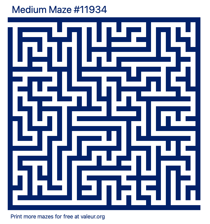 Free Printable Medium Maze number 11934