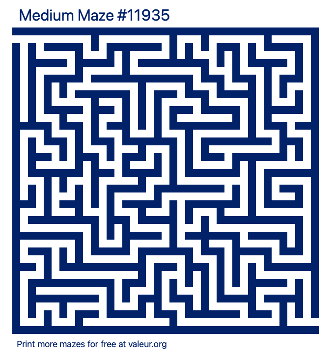 Free Printable Medium Maze number 11935