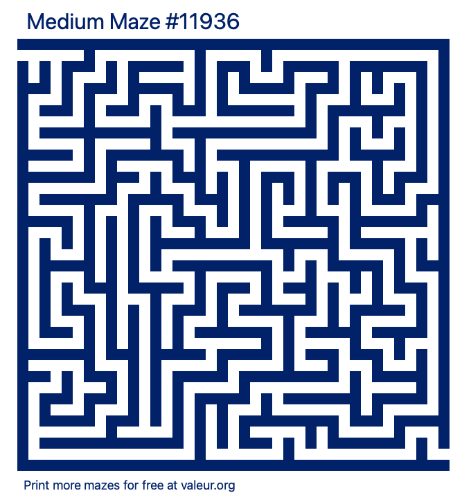Free Printable Medium Maze number 11936