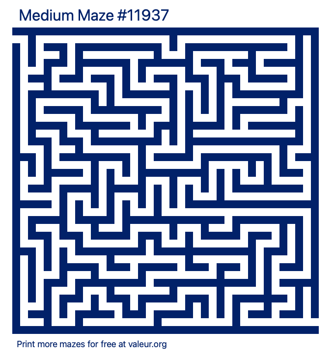 Free Printable Medium Maze number 11937