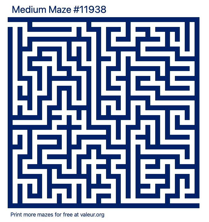 Free Printable Medium Maze number 11938