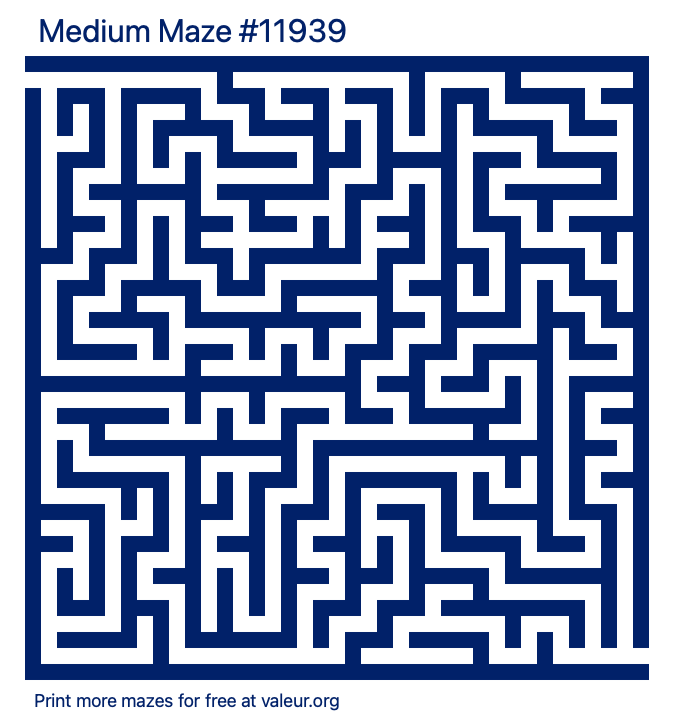 Free Printable Medium Maze number 11939