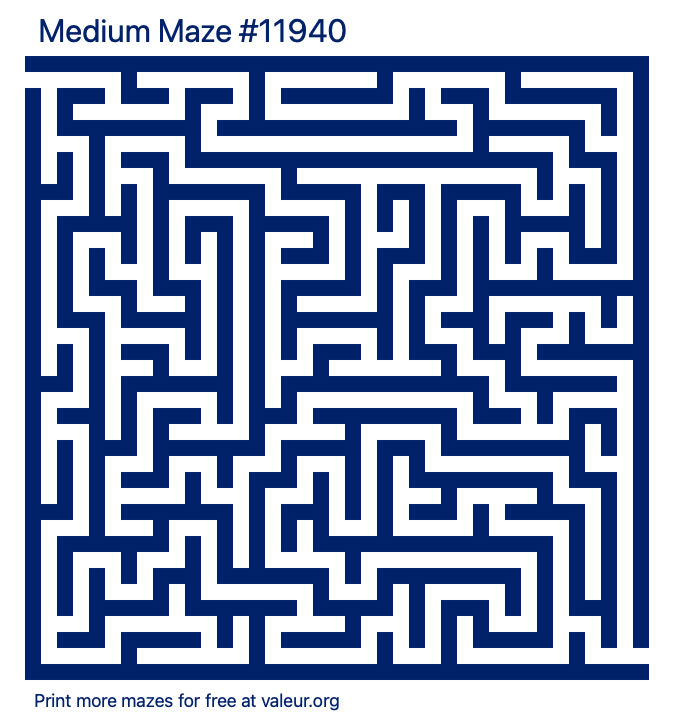 Free Printable Medium Maze number 11940