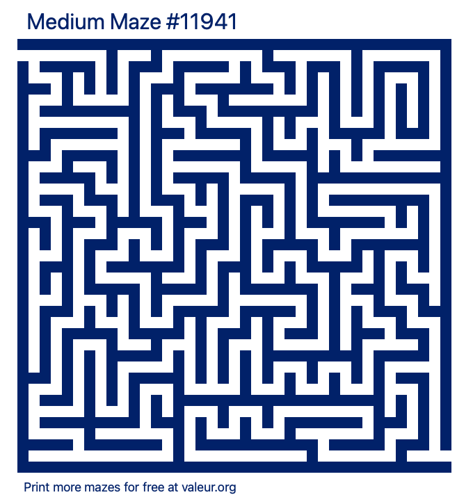 Free Printable Medium Maze number 11941