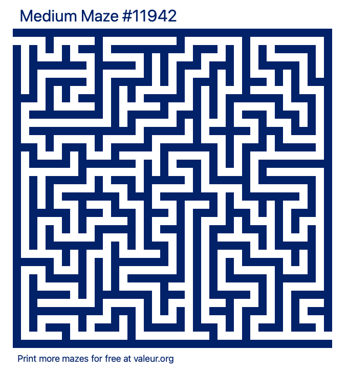 Free Printable Medium Maze number 11942