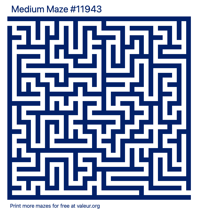 Free Printable Medium Maze number 11943