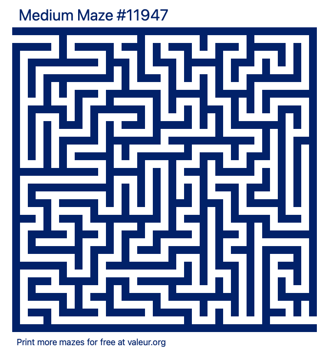 Free Printable Medium Maze number 11947