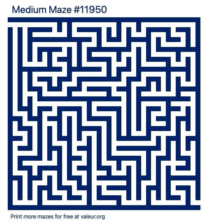 Free Printable Medium Maze number 11950