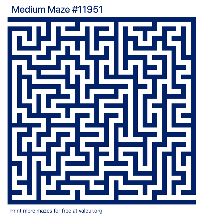 Free Printable Medium Maze number 11951