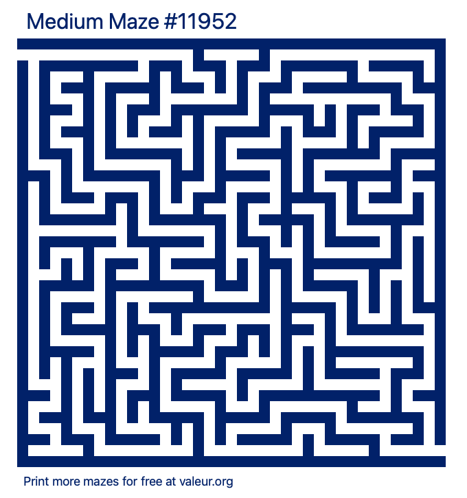 Free Printable Medium Maze number 11952