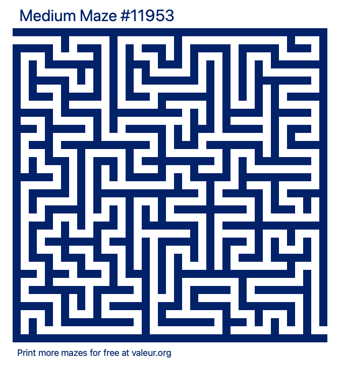 Free Printable Medium Maze number 11953