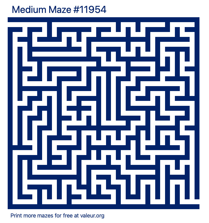 Free Printable Medium Maze number 11954