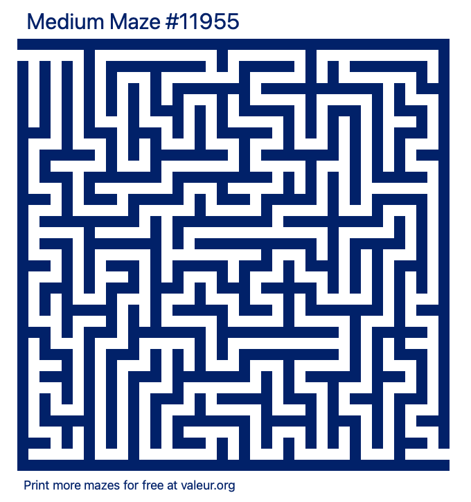 Free Printable Medium Maze number 11955