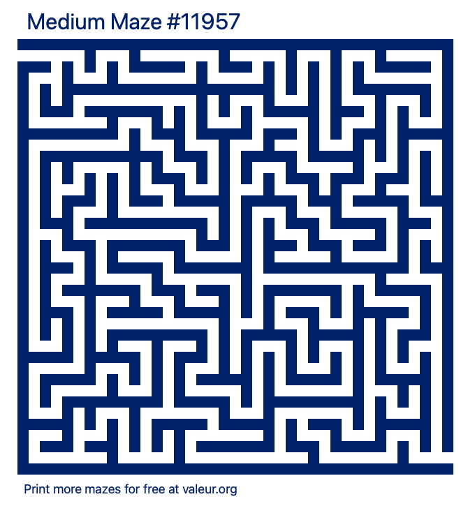 Free Printable Medium Maze number 11957