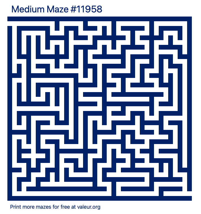 Free Printable Medium Maze number 11958