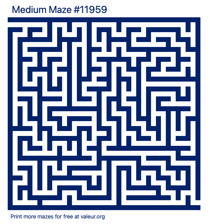 Free Printable Medium Maze number 11959