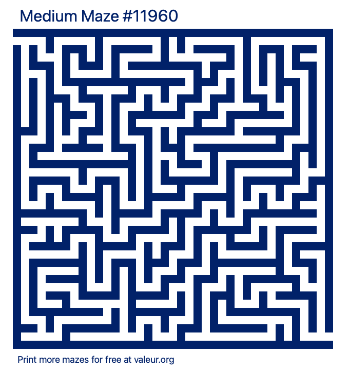 Free Printable Medium Maze number 11960