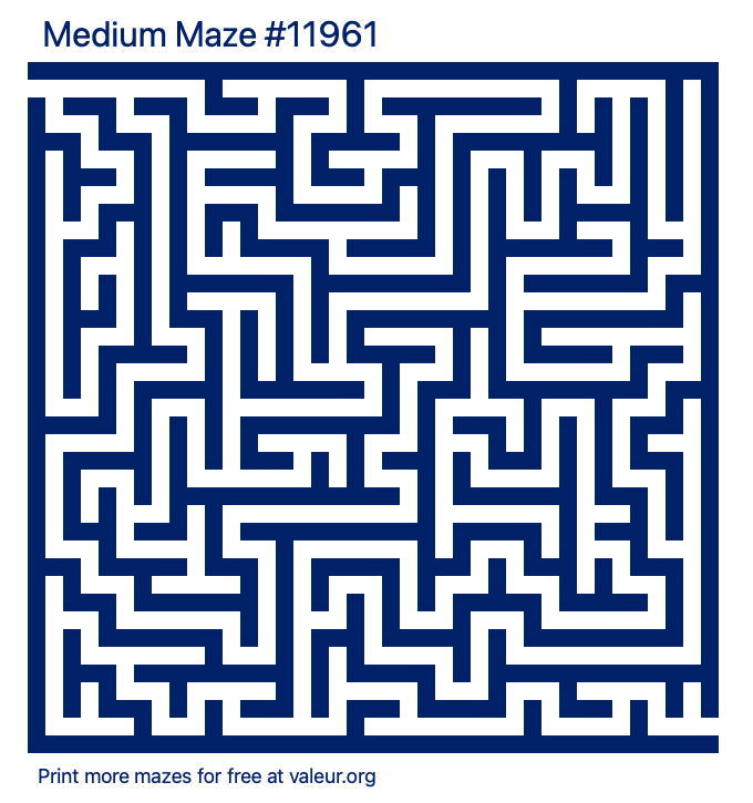 Free Printable Medium Maze number 11961