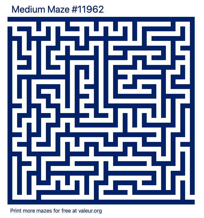 Free Printable Medium Maze number 11962
