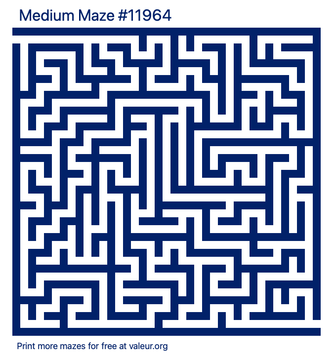 Free Printable Medium Maze number 11964
