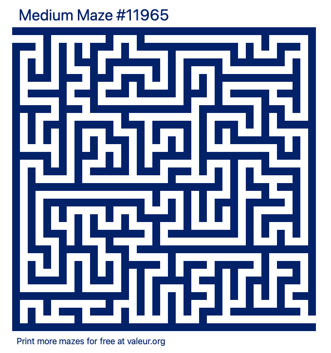 Free Printable Medium Maze number 11965